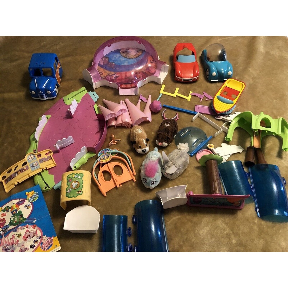 Large Lot Hasbro Zhu Zhu 4 Pets Vehicles Tunnels Replacement Parts